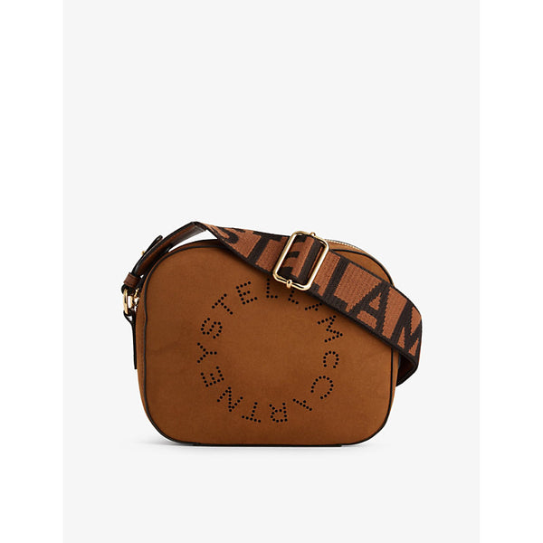 Stella Mccartney Logo Camera faux-suede crossbody bag