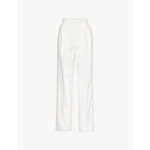 The Frankie Shop Bea straight-leg mid-rise stretch-woven trousers