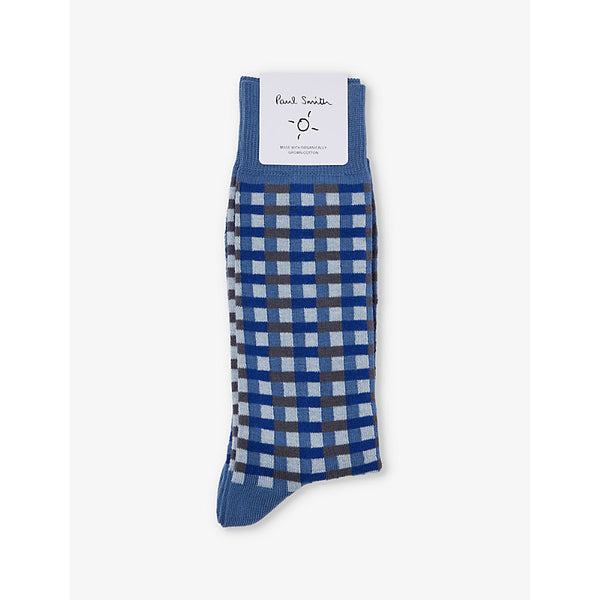 Paul Smith Ikko check-pattern organic cotton-blend socks