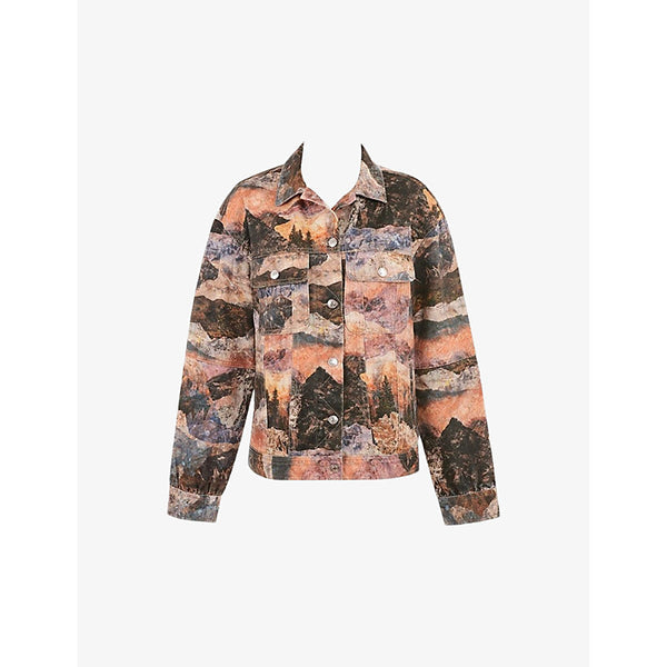 Mistress Rocks Thoughts graphic-print relaxed-fit denim jacket