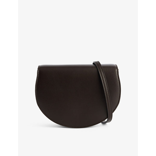 The Row Canteen mini logo-debossed leather cross-body bag