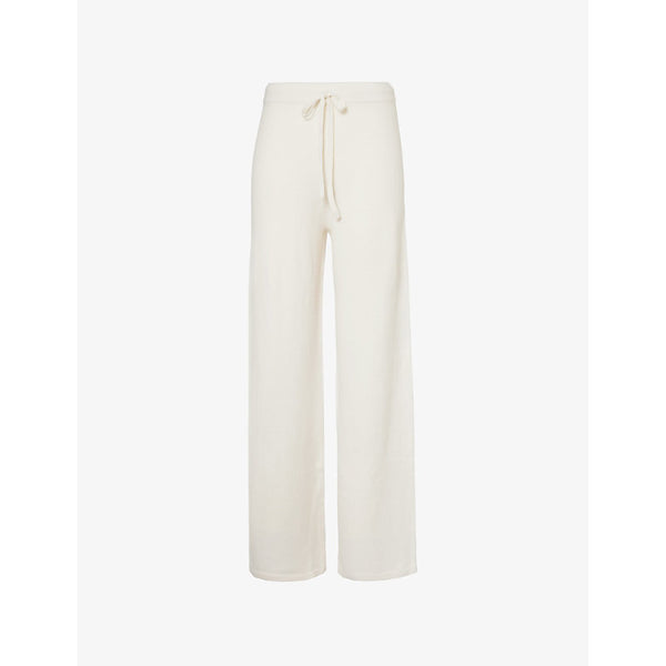 Yves Salomon Drawstring-waist wide-leg mid-rise wool trousers