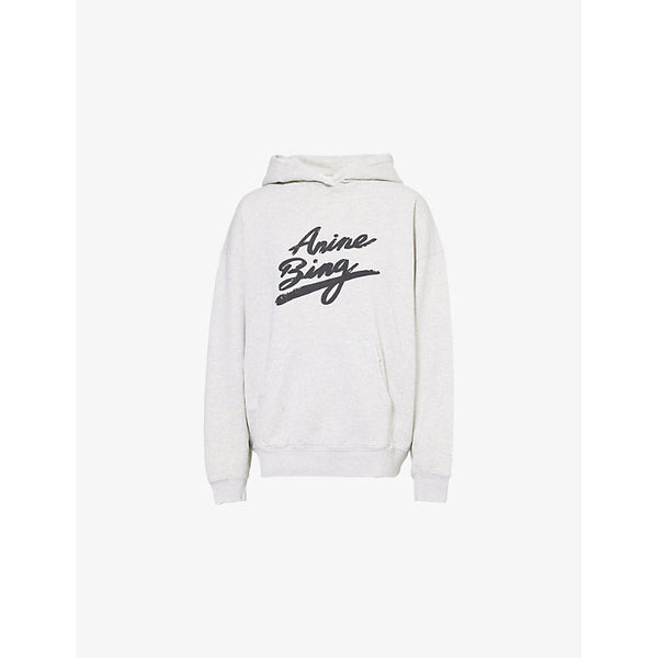 Anine Bing Harvey logo-print oversized cotton-jersey hoody