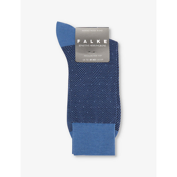 Falke Sensitive Herringbone wool-blend knitted socks