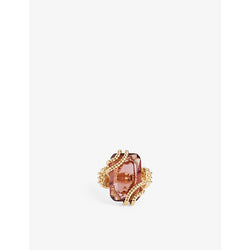 Zimmermann Bloom 18ct yellow gold-plated and glass ring