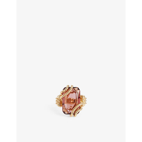 Zimmermann Bloom 18ct yellow gold-plated and glass ring