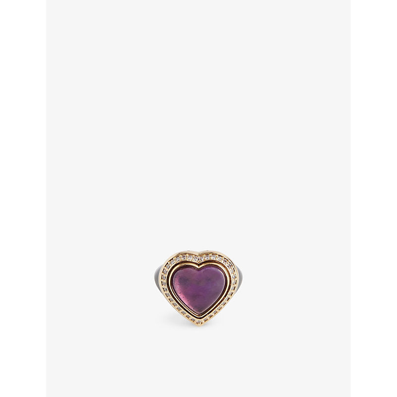 Zimmermann Adore 12ct yellow-gold plated brass and amethyst stone ring