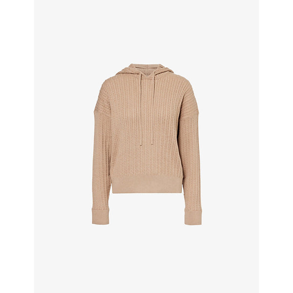 Simkhai Cable-knit long-sleeve cotton and cashmere hoody