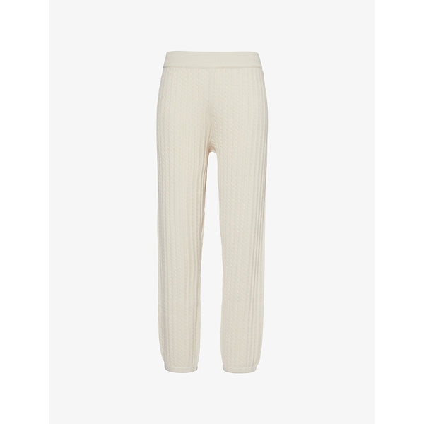 Simkhai Cable-knit straight-leg cotton-cashmere knitted jogging bottoms