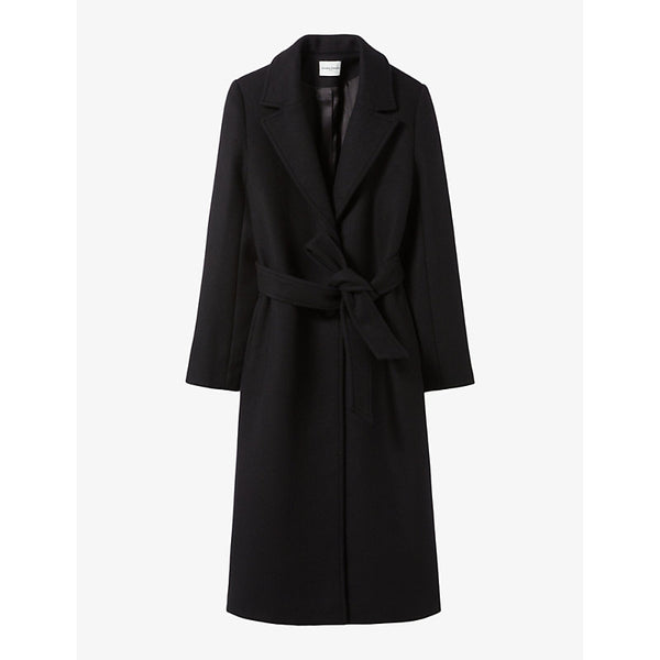 Claudie Pierlot Belted long wool-blend coat