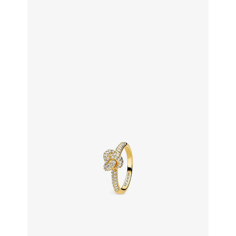 Sif Jakobs Imperia Piccolo 18ct yellow-gold sterling-silver and zirconia ring