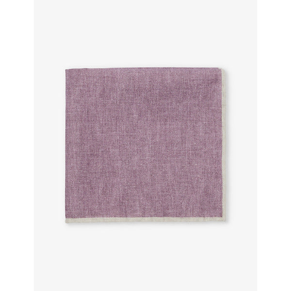 Eleventy Rolled-Edge Wool and Cotton-Blend Pocket Square