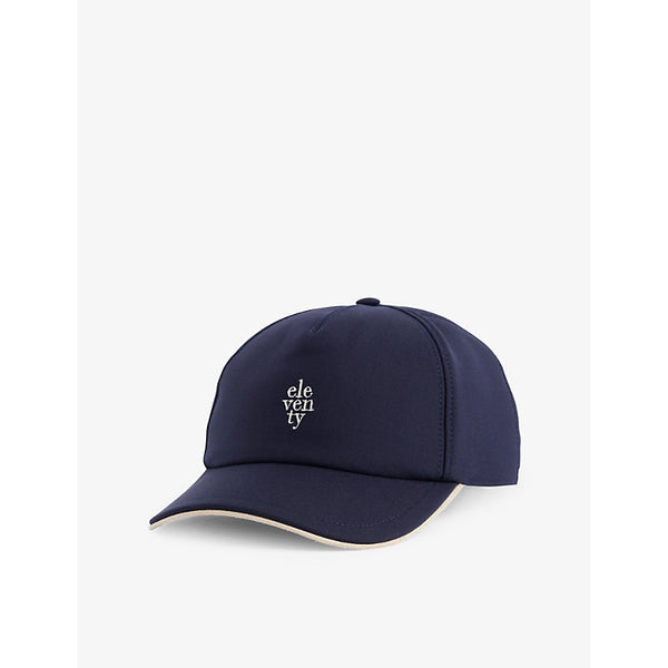 Eleventy Logo-Embroidered Wool and Silk-Blend Baseball Cap