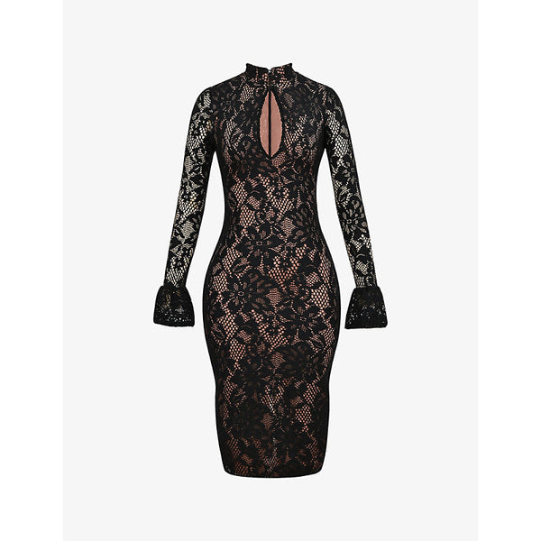 House Of Cb Pierette keyhole-neck stretch-lace midi dress