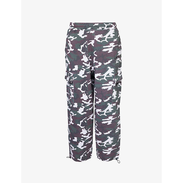 Awake Ny Cargo camouflage wide-leg cotton-jersey jogging bottoms