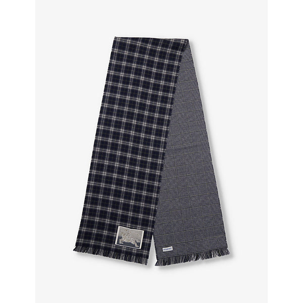 Burberry Reversible check-pattern cashmere knitted scarf