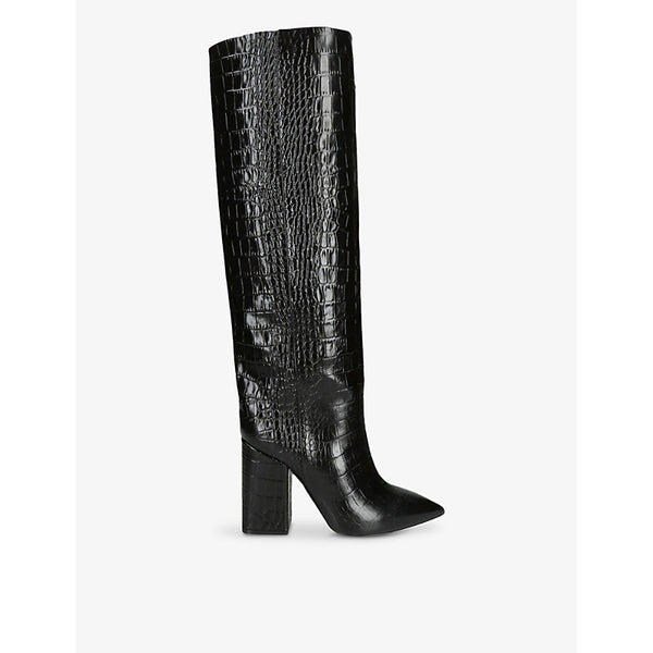 Paris Texas Anja croc-effect leather knee-high boots