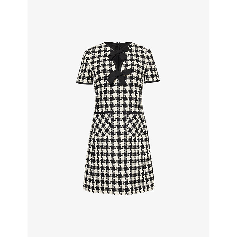 Valentino Garavani Damier tweed knitted mini dress | VALENTINO GARAVANI