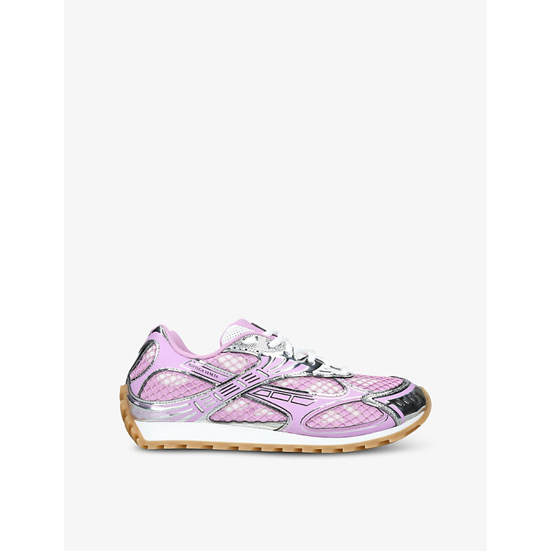 Bottega Veneta Orbit metallic-panel low-top woven trainers | Bottega Veneta