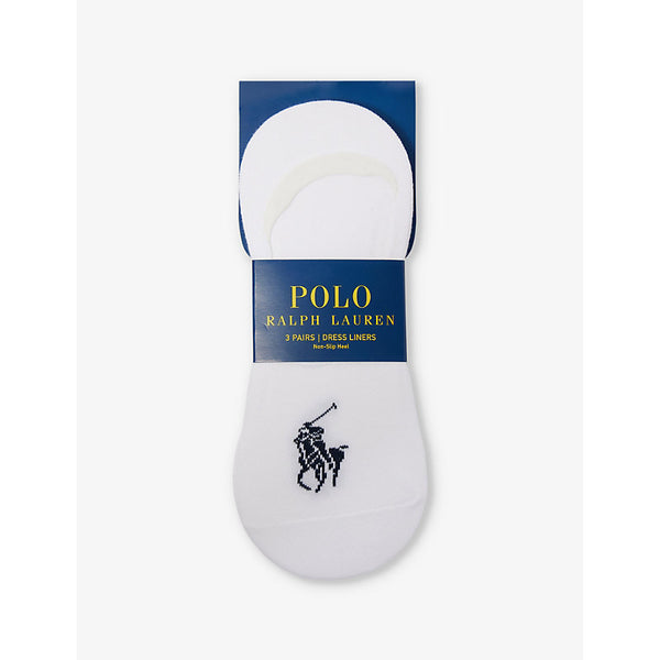 Polo Ralph Lauren Logo-embroidered pack of three stretch-cotton blend liner socks