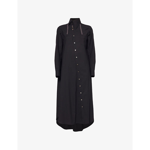 Shiro Sakai Asymmetric Cocoon wool shirt dress