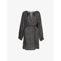 Max Mara Utilita puff-sleeve silk-twill mini dress | MAX MARA