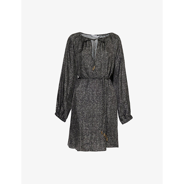 Max Mara Utilita puff-sleeve silk-twill mini dress