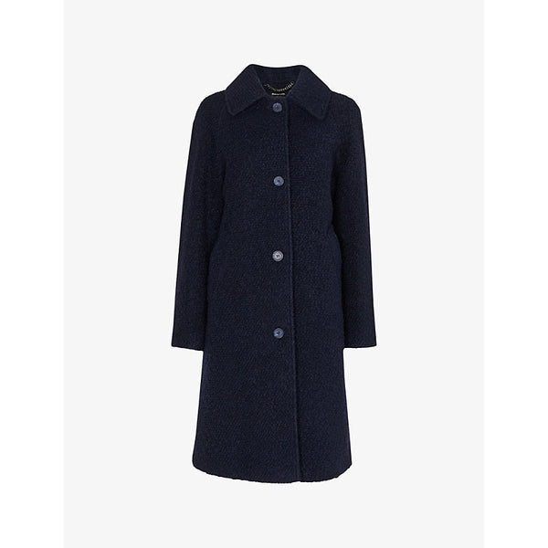 Whistles Romy collared boucle wool-blend coat