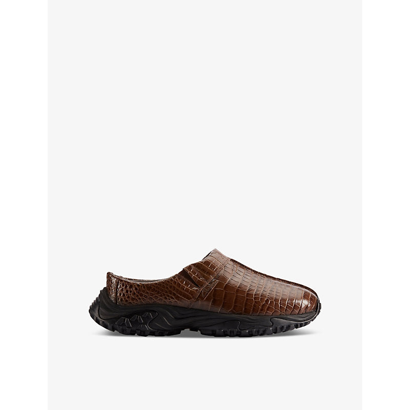 Clarks x Martine Rose Clog 1 croc-embossed leather clogs