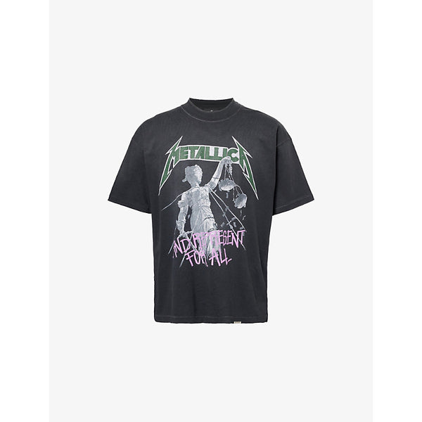 Represent x Metallica Justice graphic-print relaxed-fit organic-cotton blend T-shirt