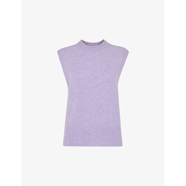 Whistles Round-neck sleeveless knitted wool vest