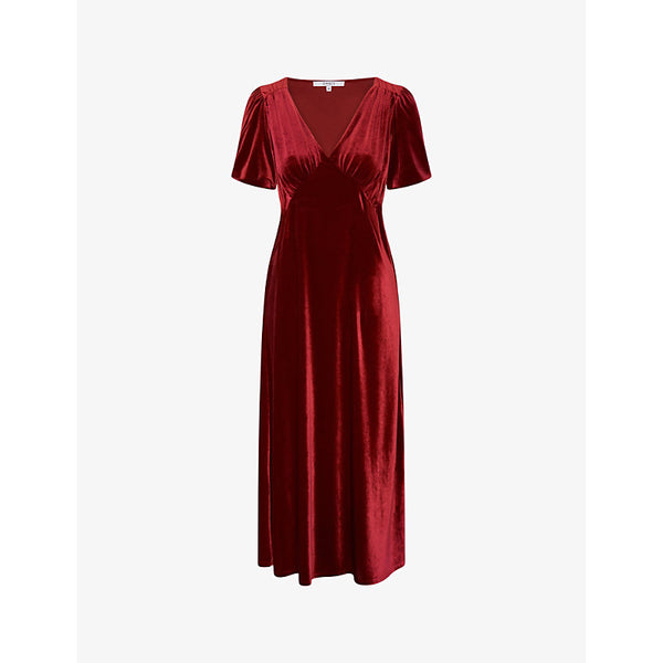 Omnes Rosie puff-sleeve velvet maxi dress