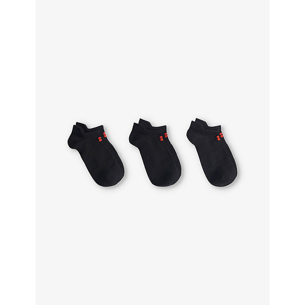 Sweaty Betty Workout lightweight pack of three organic-cotton blend trainer socks