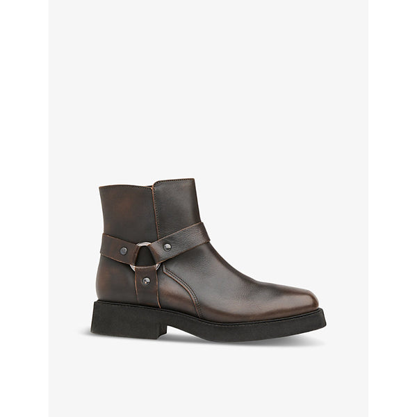 Whistles Matteo Burnished leather heeled ankle boots | Whistles