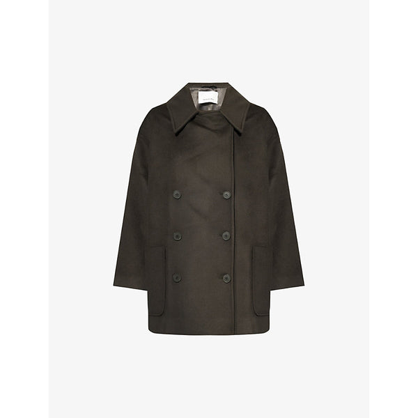 The Frankie Shop Marian double-breasted oversized wool-blend coat