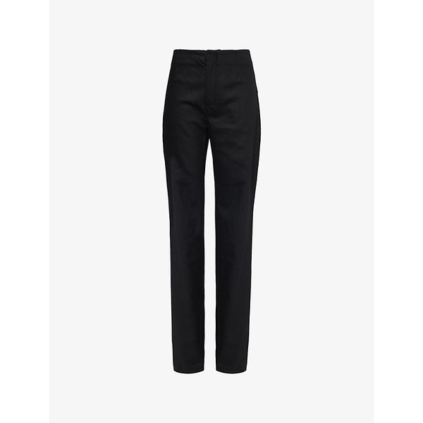 The Frankie Shop Morrison buttoned-pocket straight-leg high-rise stretch-wool trousers