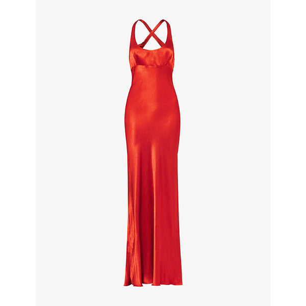 Bec & Bridge Maxina cross-strap satin maxi dress