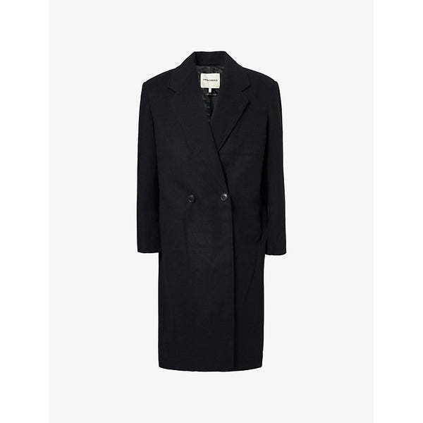 The Couture Club Longline Duster double-breasted two-slip-pockets relaxed-fit woven coat