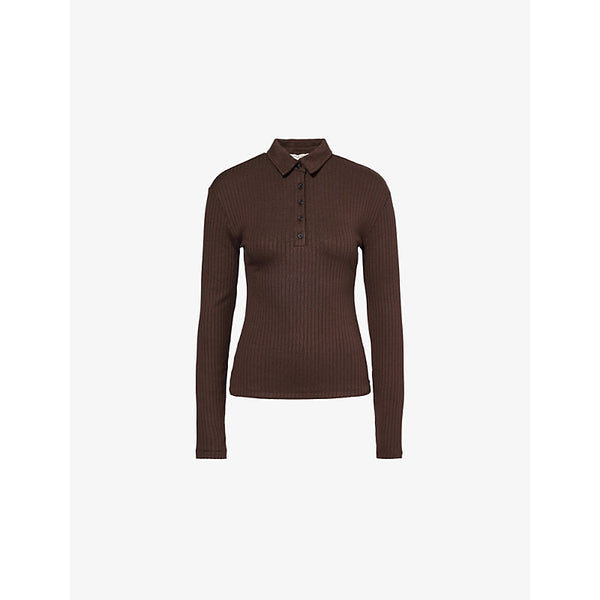 Rag & Bone The Knit Rib long-sleeve stretch-knit polo shirt