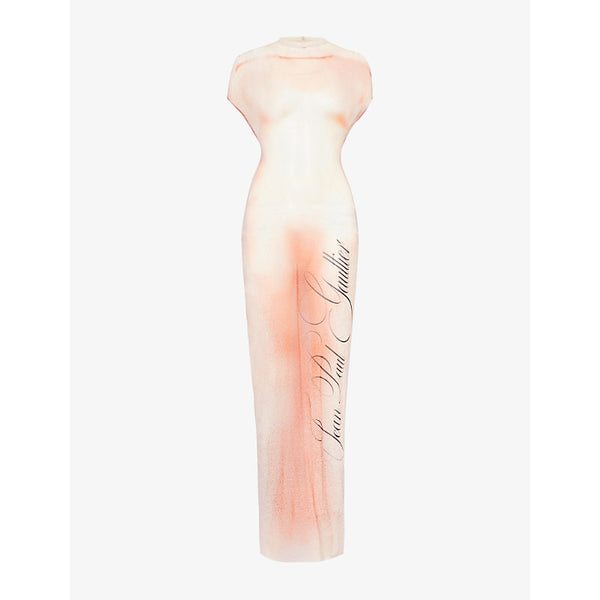 Jean Paul Gaultier Le Classique open-back mesh maxi dress | JEAN PAUL GAULTIER