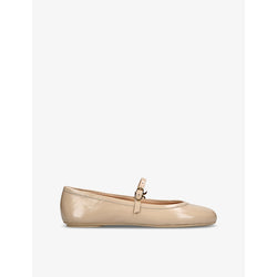 Gianvito Rossi Carla ribbon-buckle patent-leather flats