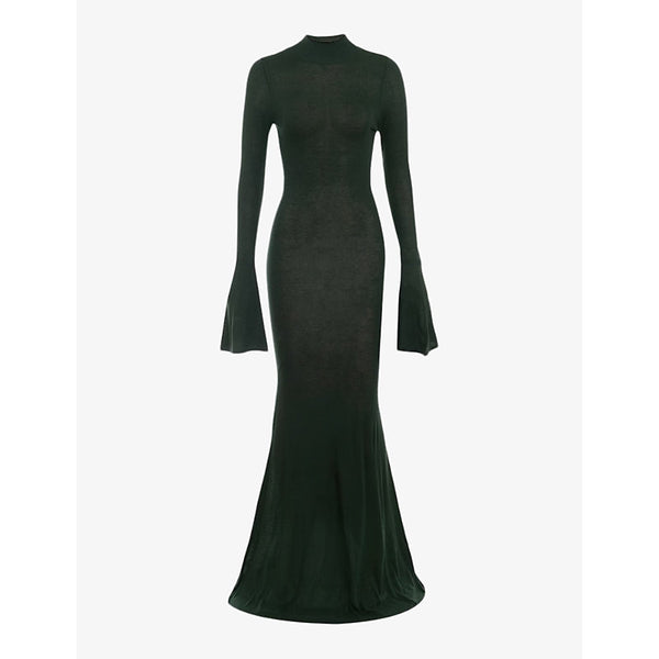 House Of Cb Sancha fluted-sleeve knitted maxi dress | HOUSE OF CB