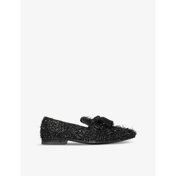 Jimmy Choo Foxley tinsel-embellished leather loafers