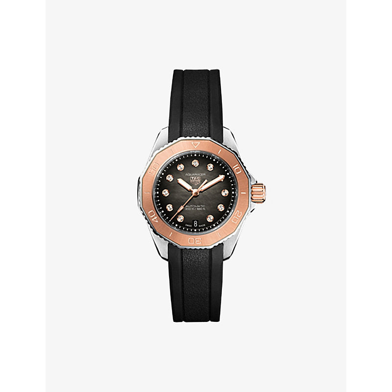 Tag Heuer WBP2451.FT6200 Aquaracer 18ct rose-gold, 0.107ct diamond and stainless-steel automatic watch