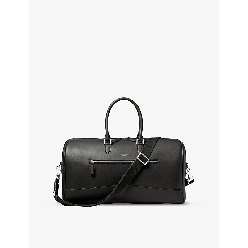 Aspinal Of London City logo-embossed leather holdall | Aspinal Of London