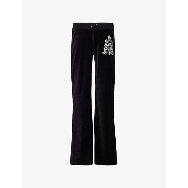 Juicy Couture Caisa Juicy Now straight-leg velour jogging bottoms