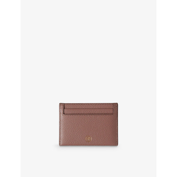 Mulberry Foiled-logo grained leather credit-card slip