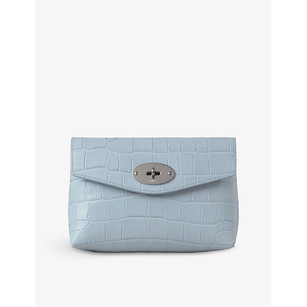 Mulberry Darley croc-embossed leather cosmetics pouch