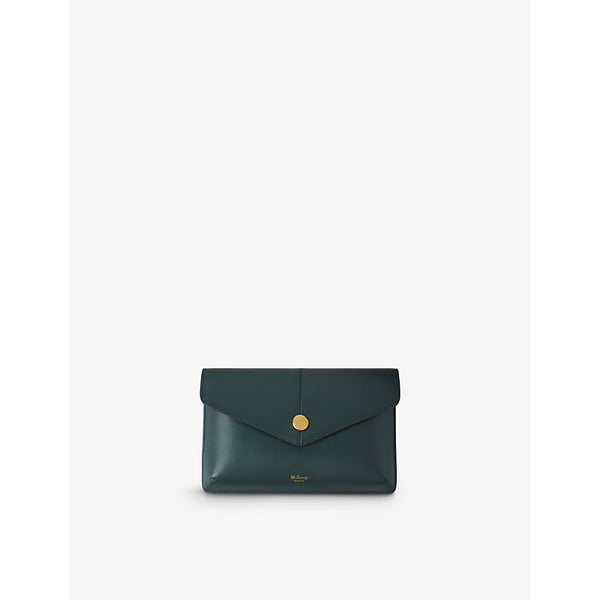 Mulberry Branded-hardware fold-over leather pouch