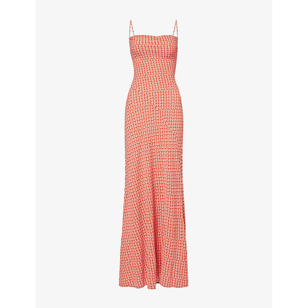 Monday Swimwear Cote D'azur lattice geometric-pattern woven maxi dress